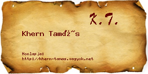 Khern Tamás névjegykártya