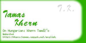 tamas khern business card